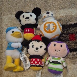 Disney Plush Toy Collection - Black, White, Yellow, Red, Blue, Orange